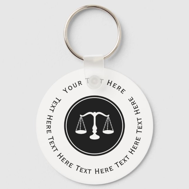 Scale of Justice Symbol Key Ring (Front)