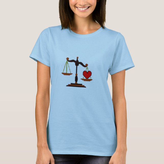 Scale of Justice - with heart T-Shirt (Front)