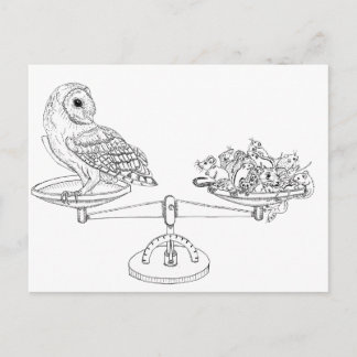 Scale with Barn owl and mice Postcard
