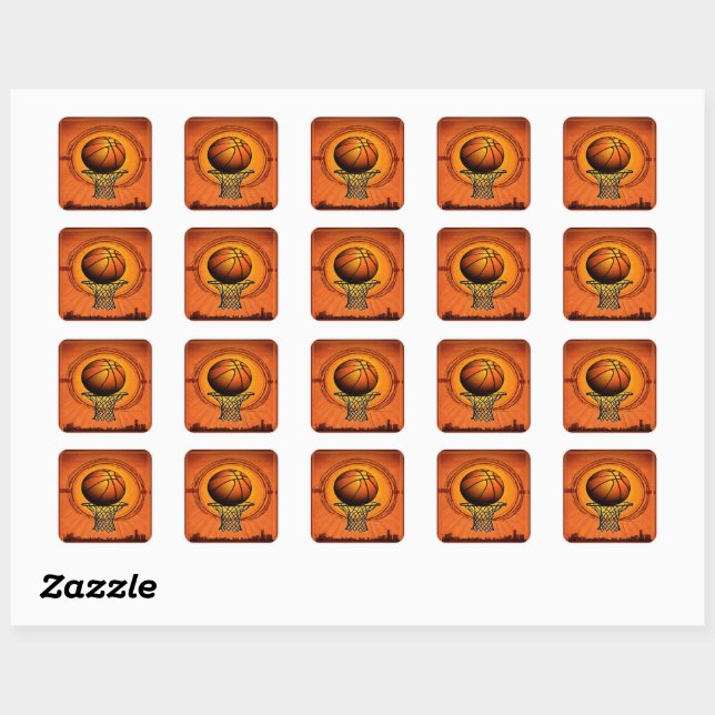 Scaleable Hoops – Basketball Vector Graphics Square Sticker (Sheet)