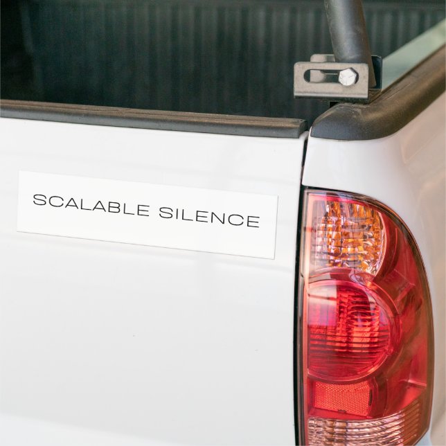 Scaleable Silence Minimalist Car Bumper Sticker (On Truck)