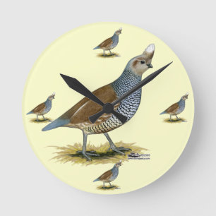 Scaled Quail Round Clock