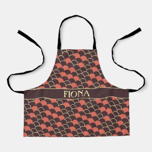 Scales Brown Pink Minimal Pattern Apron