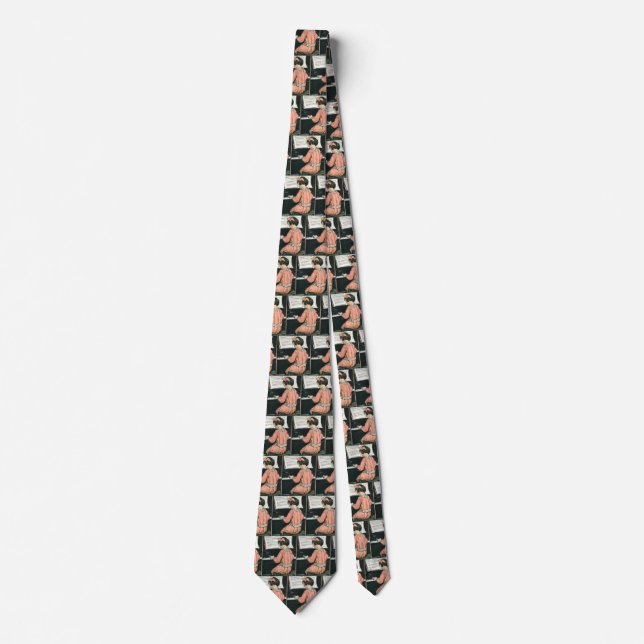 Scales by Jessie Willcox Smith, Piano Music Girl Tie (Front)