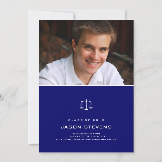 Scales Law in Ink Graduation Invitation (Front)