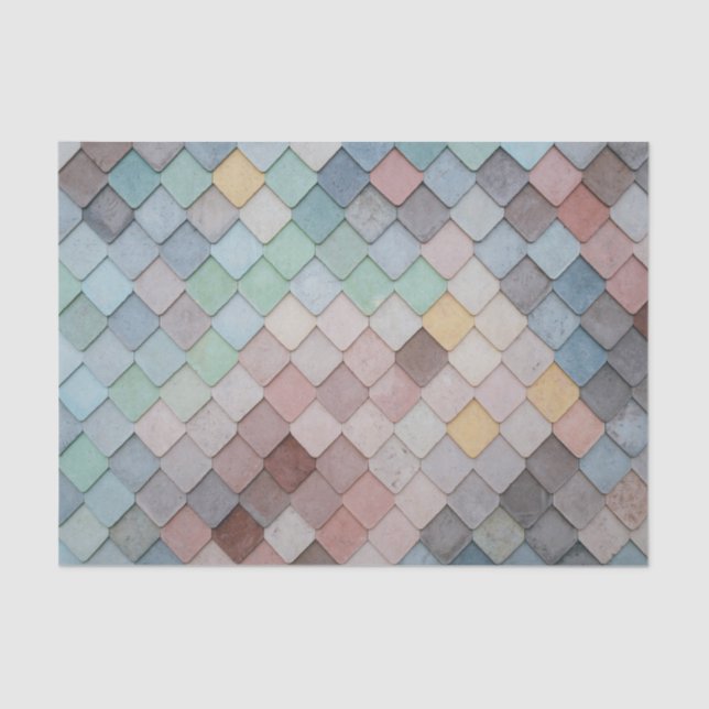 Scales Look Faux Stone Tiles Tissue Paper (Front)