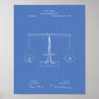 Scales of Justice 1885 Patent Art - Blueprint