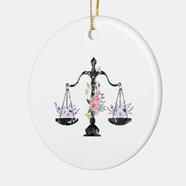 Scales of Justice Art Ceramic Tree Decoration (Left)