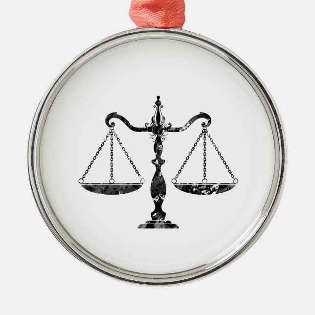 Scales of Justice Art Metal Tree Decoration (Front)