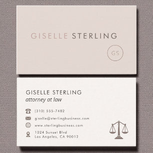 Scales of Justice Attorney at Law Blush Pink Business Card