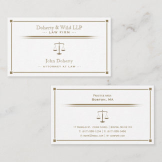 Scales of Justice ATTORNEY | Exclusive Golden Business Card