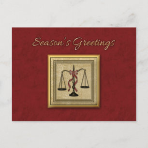 Scales of Justice, Attorney, Holiday Greeting Postcard