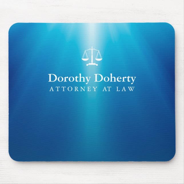 Scales of Justice | Blue Rays Background Mouse Pad (Front)