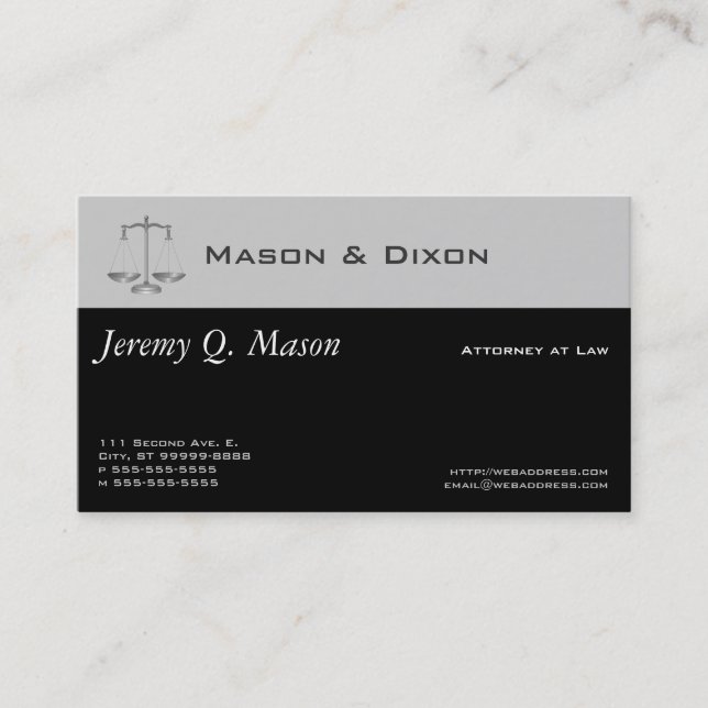 Scales of Justice Business Card (Front)