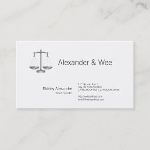 Scales of Justice Business Card