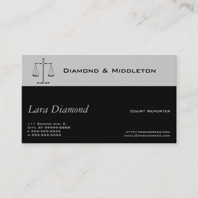 Scales of Justice Business Card (Front)