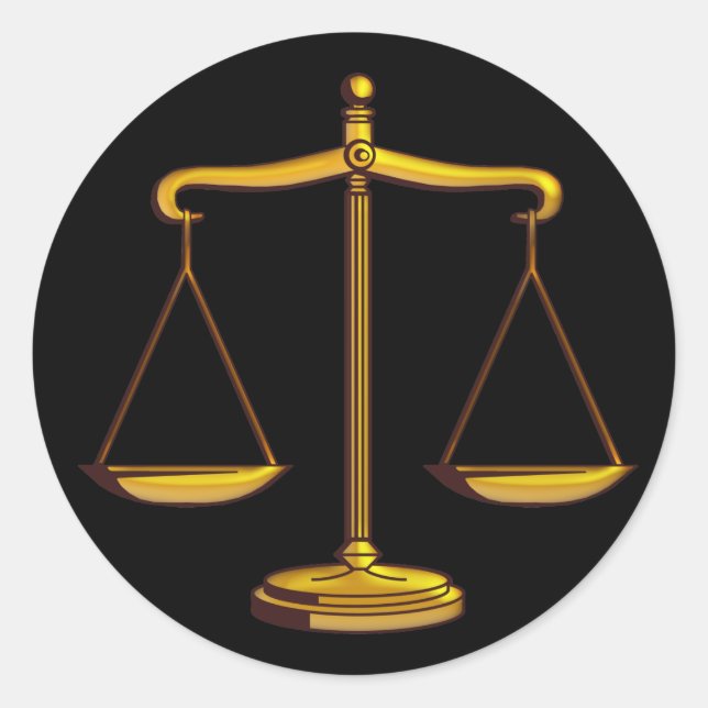 Scales of Justice | Classic Classic Round Sticker (Front)