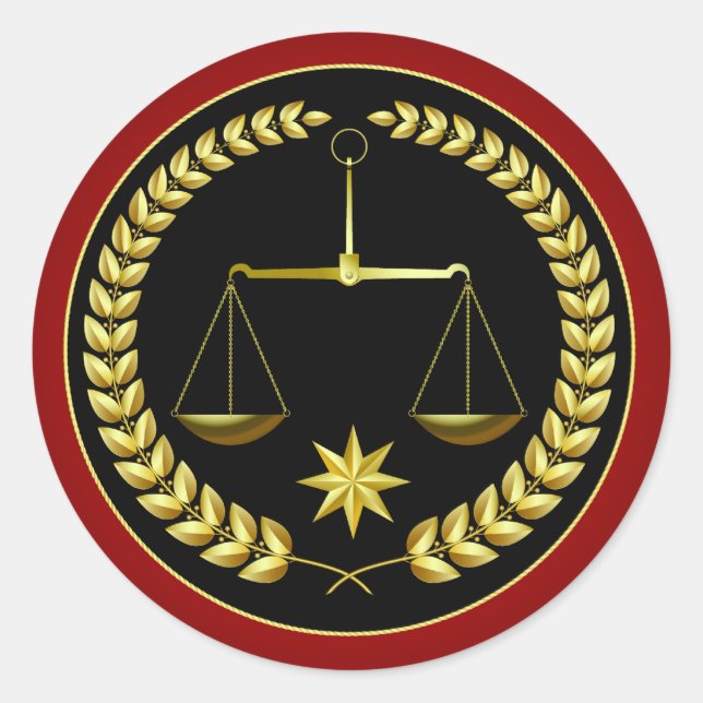 Scales of Justice Classic Round Sticker (Front)