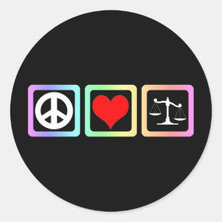 Scales of justice classic round sticker