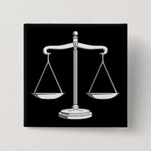 Scales of Justice   Classy 15 Cm Square Badge