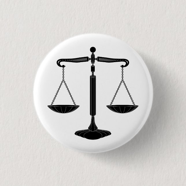Scales of Justice | Classy 3 Cm Round Badge (Front)