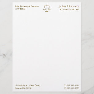 Scales of Justice Elegant Professional Custom Letterhead