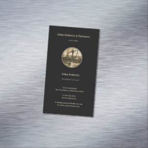 Scales of Justice Elegant Vintage Photo Magnetic Business Card