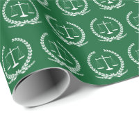 Scales of Justice | Evergreen Green Wrapping Paper