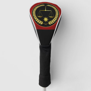 Scales of Justice Gold and Black Golf Head Cover