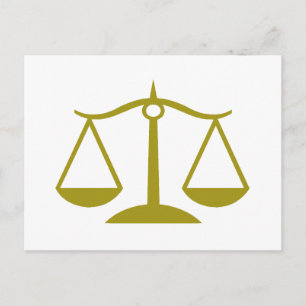 Scales of Justice - Gold Postcard