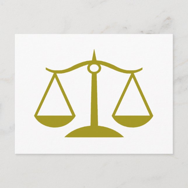 Scales of Justice - Gold Postcard (Front)