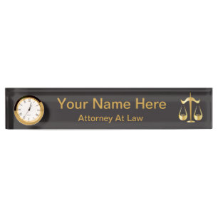 Scales of Justice   Law   Black, Gold Nameplate