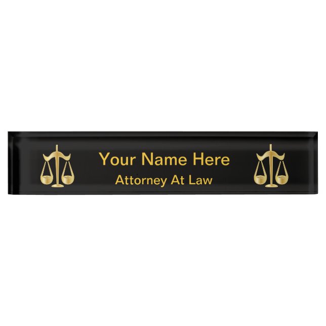 Scales of Justice | Law | DIY Text Nameplate (Front)