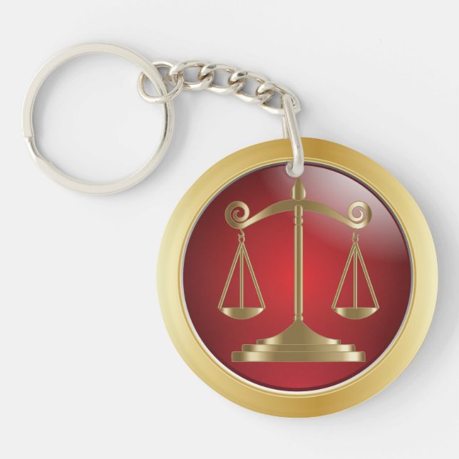 Scales of Justice | Law | Lawyer Key Ring (Front)