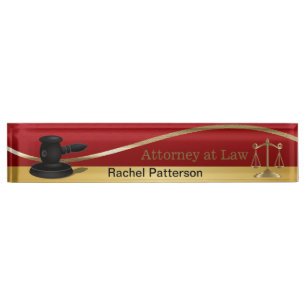 Scales of Justice Law Lawyer Nameplate