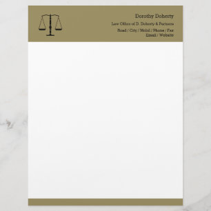 Scales of Justice LAW OFFICE Custom Letterhead