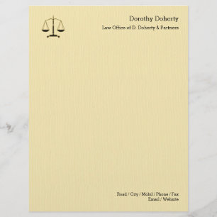 Scales of Justice LAW OFFICE Letterhead
