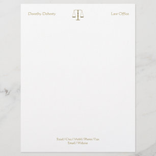 Scales of Justice LAW OFFICE Letterhead