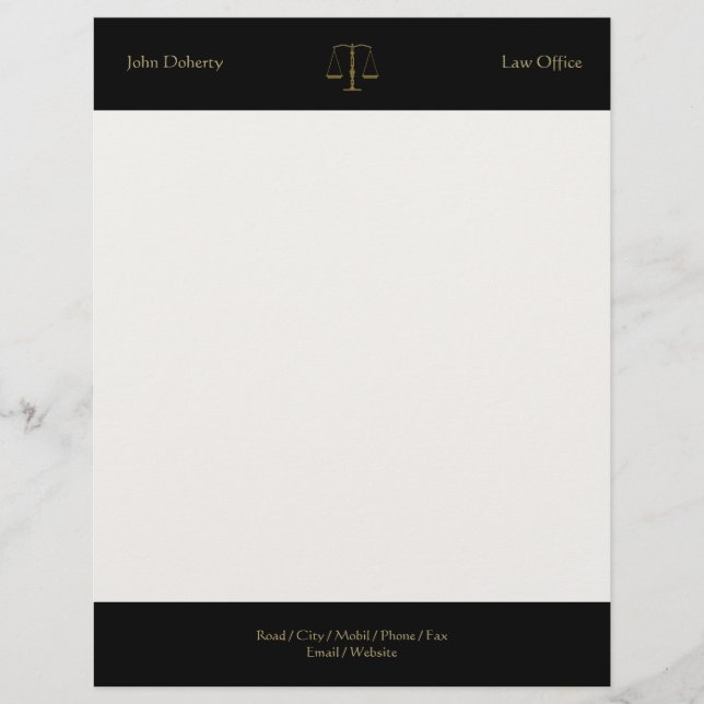 Scales of Justice LAW OFFICE Letterhead Design (Front)
