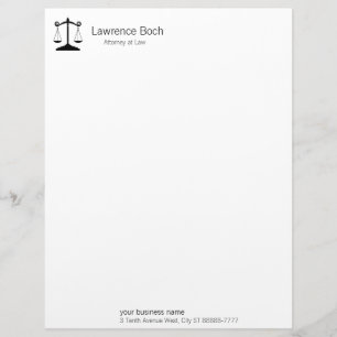 Scales of Justice (Law) Personalized Letterhead