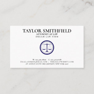 Scales of Justice Lawyer Attorney Business Card