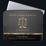 Scales of Justice - Lawyer Design - Black Laptop Sleeve<br><div class="desc">Scales of Justice - Lawyer Design - Faux Black Leather Texture ready for you to personalise. ⭐This Product is 100% Customisable. Graphics and/or text can be added, deleted, moved, resized, changed around, rotated, etc... ✔(just by clicking on the "EDIT DESIGN" area) ⭐99% of my designs in my store are done...</div>