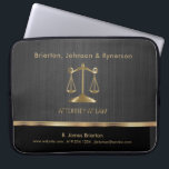 Scales of Justice - Lawyer Design - Black Laptop Sleeve<br><div class="desc">Scales of Justice - Lawyer Design - Faux Black Leather Texture ready for you to personalise. ⭐This Product is 100% Customisable. Graphics and/or text can be added, deleted, moved, resized, changed around, rotated, etc... ✔(just by clicking on the "EDIT DESIGN" area) ⭐99% of my designs in my store are done...</div>