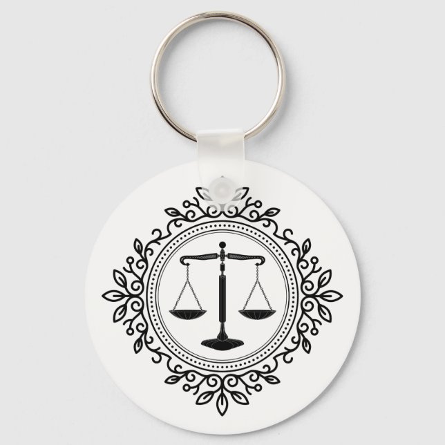 Scales of Justice |  Lawyer Key Ring (Front)