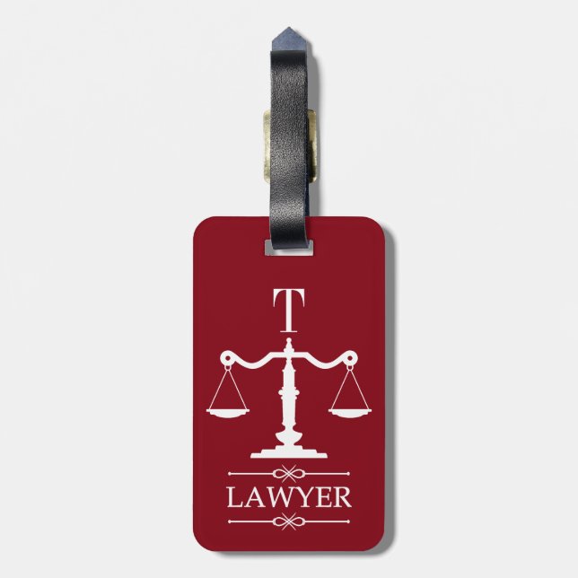 Scales of Justice Lawyer Luggage Tag (Back Vertical)