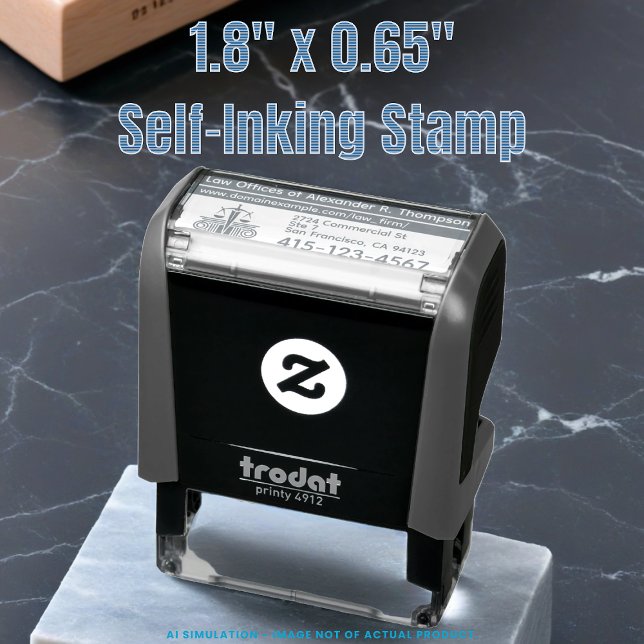 Scales of Justice, Legal Firm Logo, Law Office URL Self-inking Stamp (Creator Uploaded)