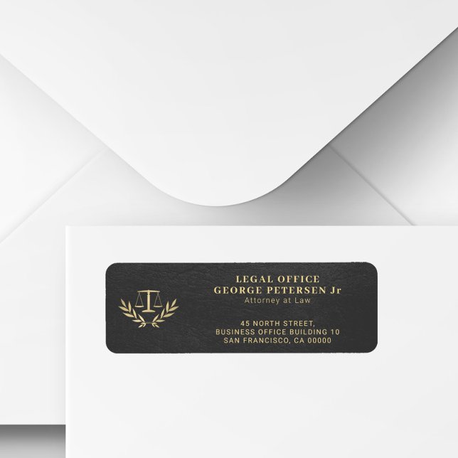 Scales of justice legal gold black return address (Creator Uploaded)