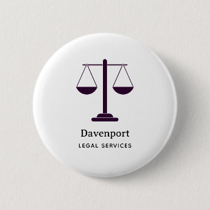 Scales of Justice Legal Services Symbol 6 Cm Round Badge