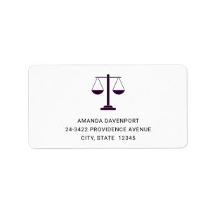 Scales of Justice Legal Services Symbol Address Label