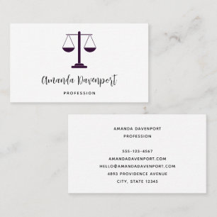 Scales of Justice Legal Services Symbol Business Card